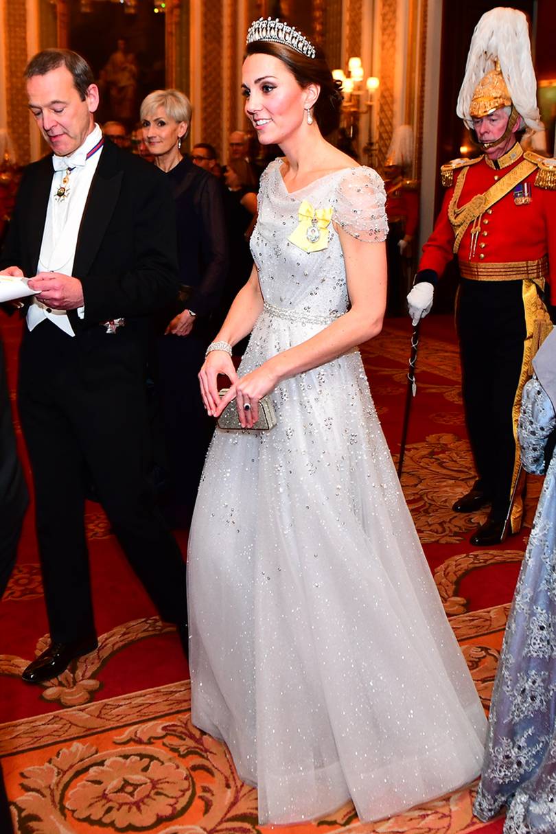 Duchess Of Cambridge In Lovers Knot Tiara At Queens Diplomatic 
