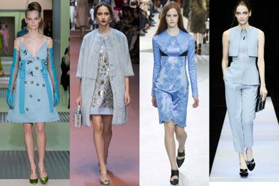 Baby blue dresses, trousers and bags - fashion trends AW15 pastel blue ...