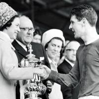 1966: Presenting Everton's Brian Labone with the FA Cup