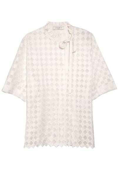 white pie crust collar shirt
