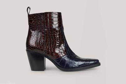 ganni red cowboy boots